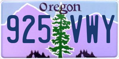 OR license plate 925VWY