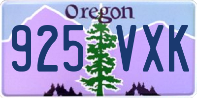 OR license plate 925VXK