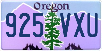 OR license plate 925VXU