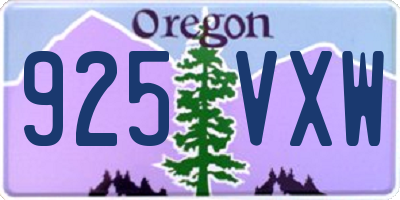 OR license plate 925VXW