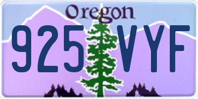 OR license plate 925VYF