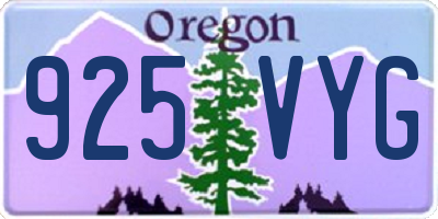OR license plate 925VYG