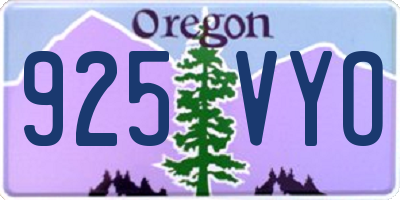 OR license plate 925VYO