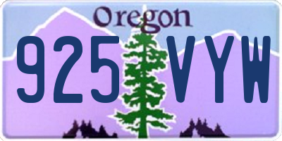 OR license plate 925VYW