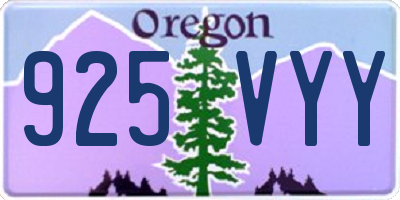OR license plate 925VYY