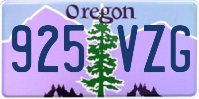 OR license plate 925VZG