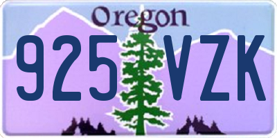 OR license plate 925VZK