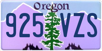 OR license plate 925VZS