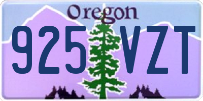 OR license plate 925VZT