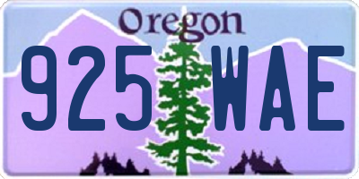 OR license plate 925WAE