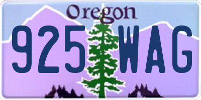 OR license plate 925WAG