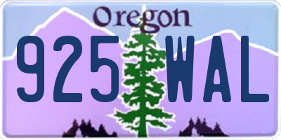 OR license plate 925WAL