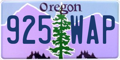 OR license plate 925WAP