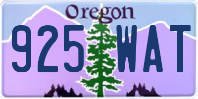 OR license plate 925WAT