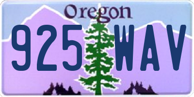 OR license plate 925WAV