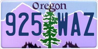 OR license plate 925WAZ
