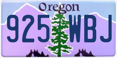 OR license plate 925WBJ