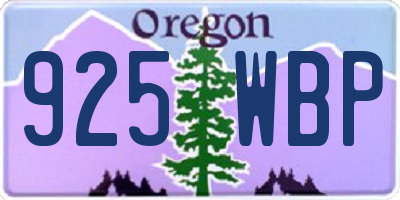OR license plate 925WBP