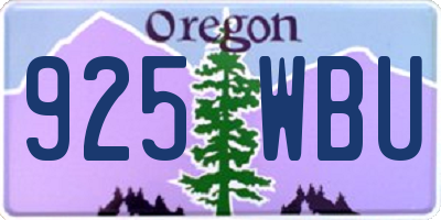 OR license plate 925WBU