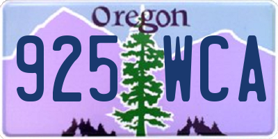 OR license plate 925WCA