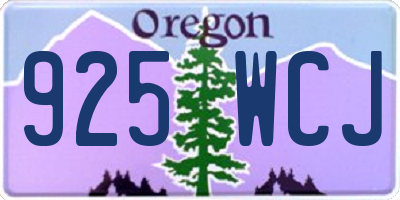 OR license plate 925WCJ