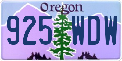 OR license plate 925WDW