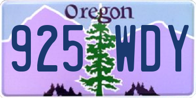 OR license plate 925WDY