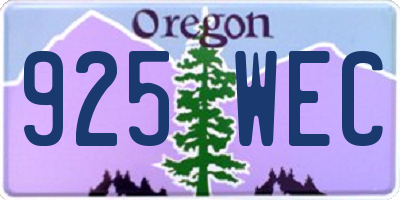 OR license plate 925WEC