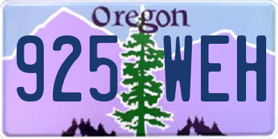 OR license plate 925WEH
