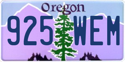OR license plate 925WEM