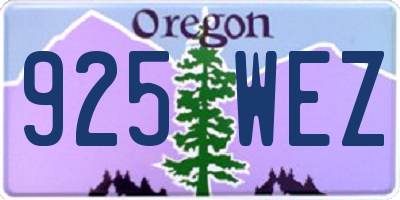 OR license plate 925WEZ
