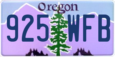 OR license plate 925WFB