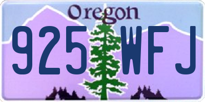 OR license plate 925WFJ