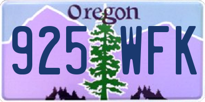 OR license plate 925WFK