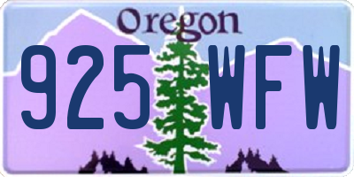 OR license plate 925WFW
