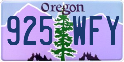 OR license plate 925WFY