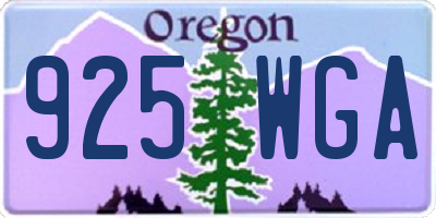 OR license plate 925WGA