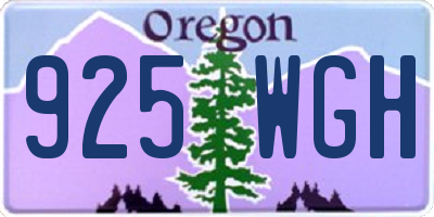 OR license plate 925WGH