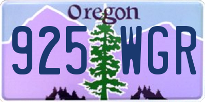 OR license plate 925WGR