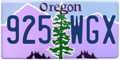 OR license plate 925WGX
