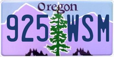 OR license plate 925WSM