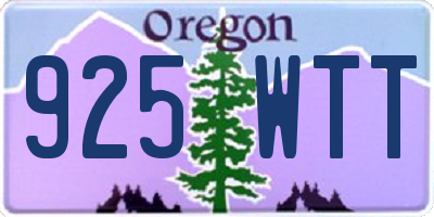OR license plate 925WTT
