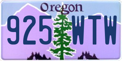 OR license plate 925WTW