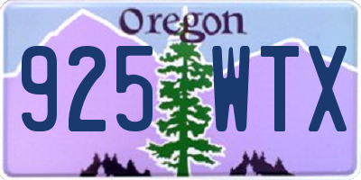 OR license plate 925WTX