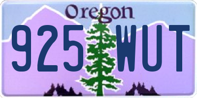 OR license plate 925WUT