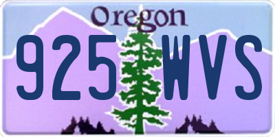 OR license plate 925WVS