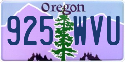 OR license plate 925WVU