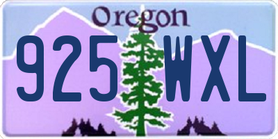 OR license plate 925WXL