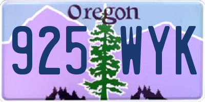 OR license plate 925WYK