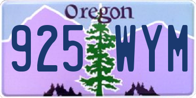 OR license plate 925WYM